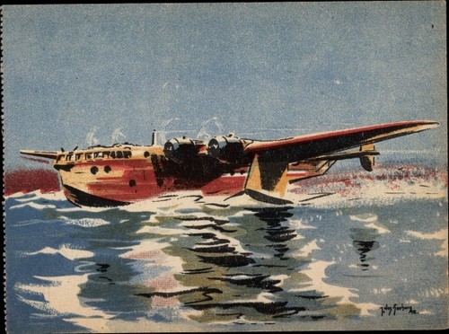 Künstler hydravion breguet - ak,